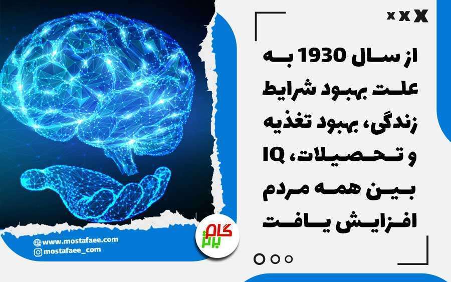 رفتار هایی که باعث کاهش IQ در انسان می شود ، از سال 1930 به علت بهبود شرایط زندگی، آی کیو و هوش بین همه افراد افزایش یافت